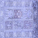 Square Machine Washable Persian Blue Traditional Rug, wshtr983blu