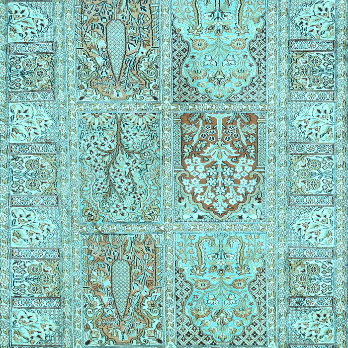 Machine Washable Persian Light Blue Traditional Rug, wshtr983lblu