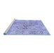 Sideview of Machine Washable Persian Blue Traditional Rug, wshtr983blu