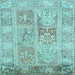 Square Persian Light Blue Traditional Rug, tr983lblu