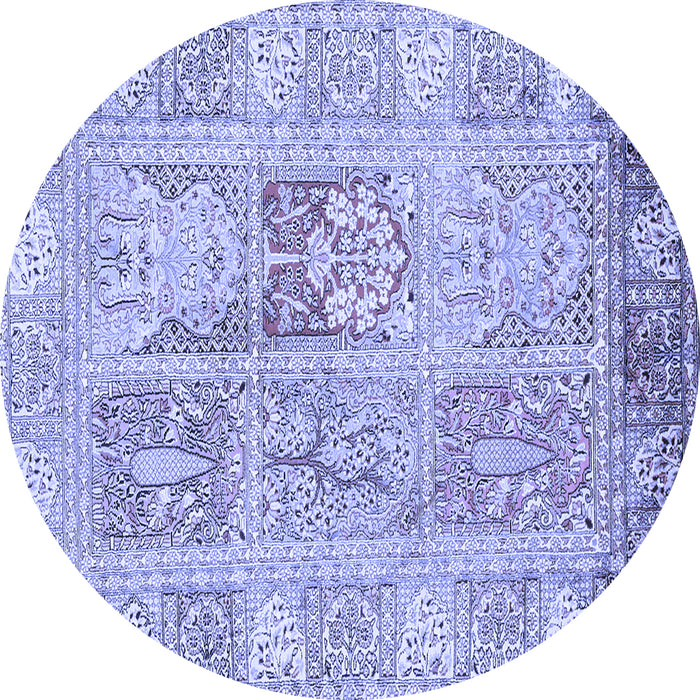 Round Persian Blue Traditional Rug, tr983blu