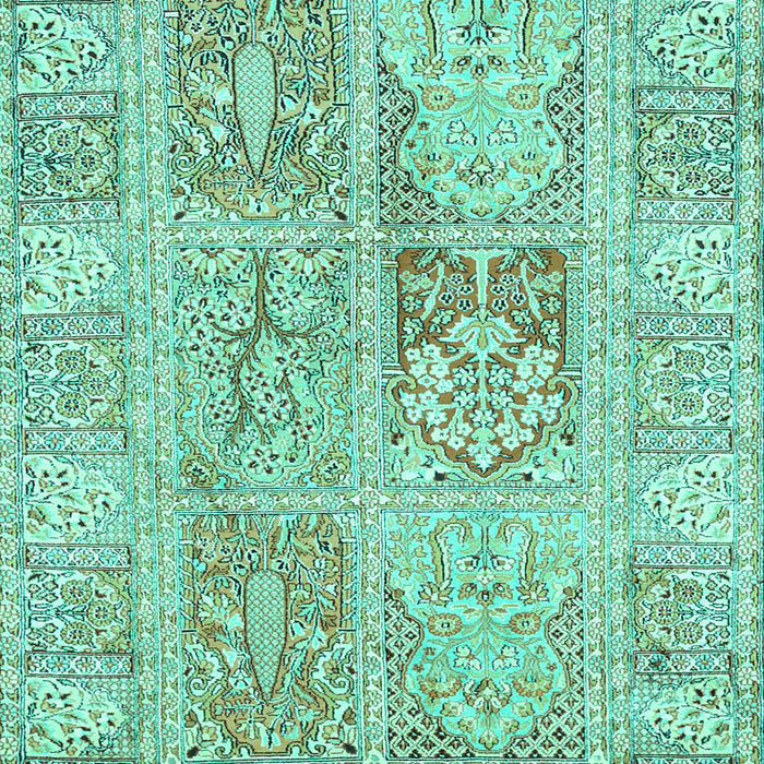 Machine Washable Persian Turquoise Traditional Area Rugs, wshtr983turq