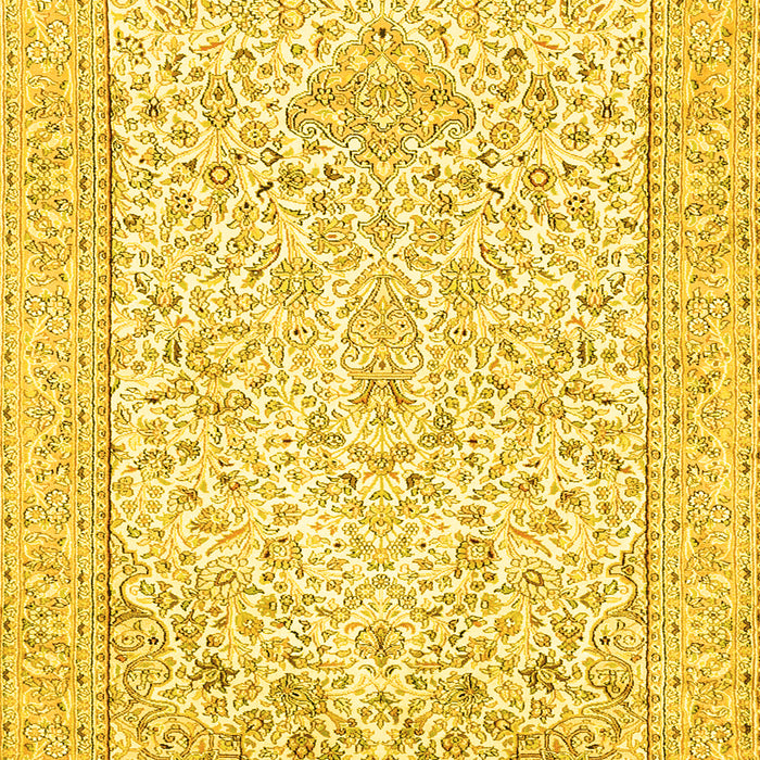 Machine Washable Persian Yellow Traditional Rug, wshtr984yw