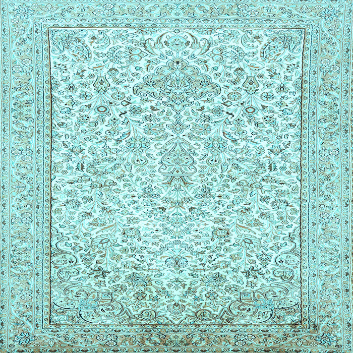 Square Machine Washable Persian Light Blue Traditional Rug, wshtr984lblu