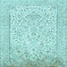 Square Machine Washable Persian Light Blue Traditional Rug, wshtr984lblu
