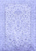 Machine Washable Persian Blue Traditional Rug, wshtr984blu