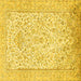 Square Persian Yellow Traditional Rug, tr984yw