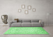 Machine Washable Persian Emerald Green Traditional Area Rugs in a Living Room,, wshtr984emgrn