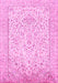 Machine Washable Persian Pink Traditional Rug, wshtr984pnk