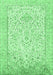 Machine Washable Persian Emerald Green Traditional Area Rugs, wshtr984emgrn
