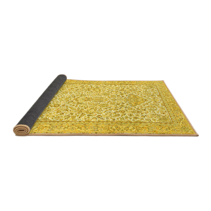 Sideview of Persian Yellow Traditional Rug, tr984yw