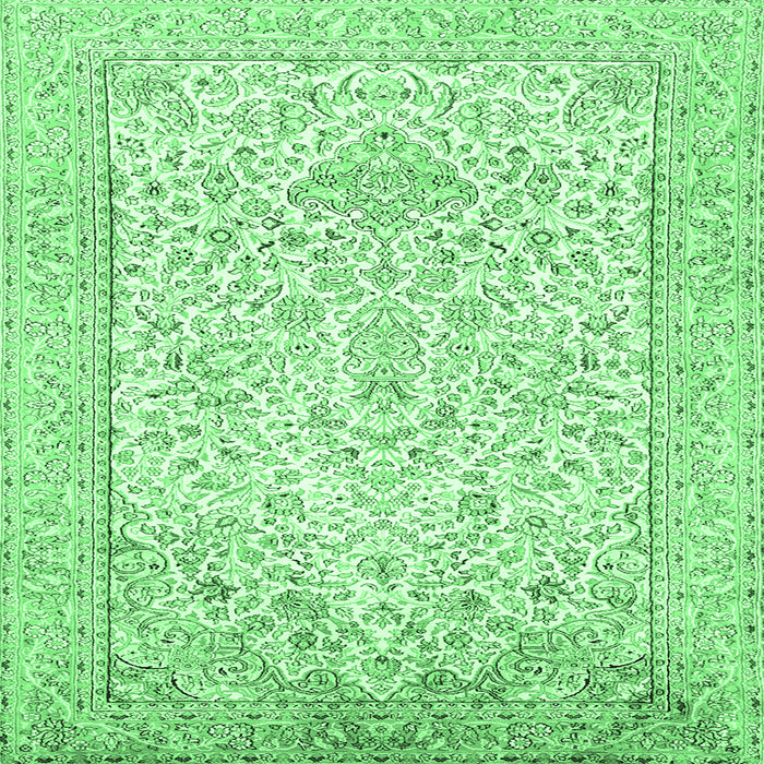 Square Persian Emerald Green Traditional Rug, tr984emgrn