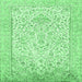 Square Persian Emerald Green Traditional Rug, tr984emgrn