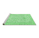 Sideview of Machine Washable Persian Emerald Green Traditional Area Rugs, wshtr984emgrn