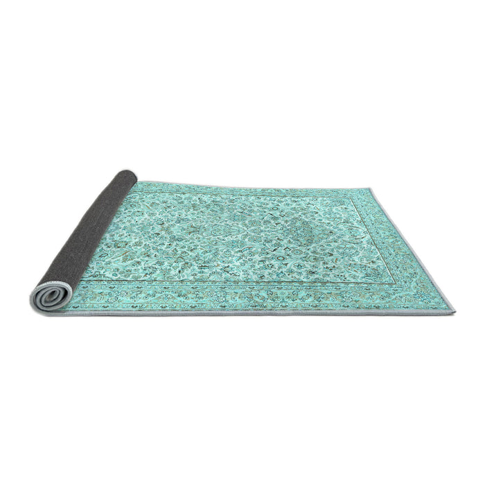 Sideview of Persian Light Blue Traditional Rug, tr984lblu