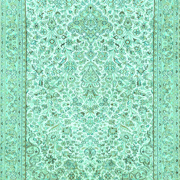 Machine Washable Persian Turquoise Traditional Area Rugs, wshtr984turq