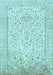 Machine Washable Persian Light Blue Traditional Rug, wshtr984lblu