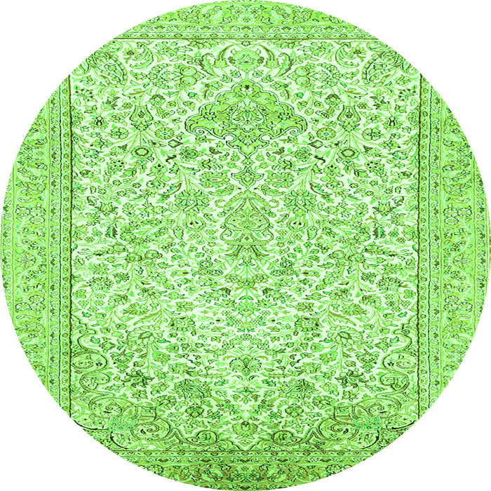 Square Persian Green Traditional Rug, tr984grn