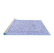 Sideview of Machine Washable Persian Blue Traditional Rug, wshtr984blu