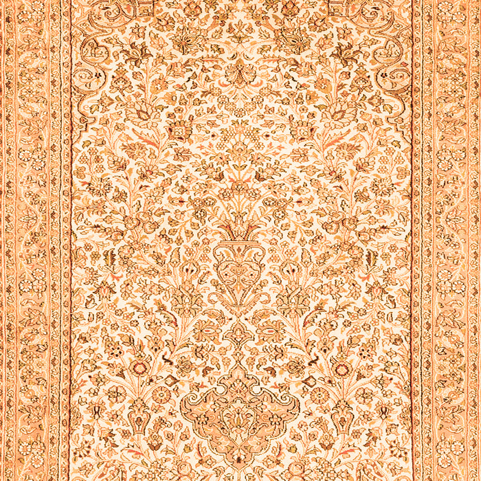 Serging Thickness of Machine Washable Persian Orange Traditional Area Rugs, wshtr984org