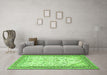 Machine Washable Persian Green Traditional Area Rugs in a Living Room,, wshtr985grn