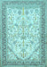 Machine Washable Persian Light Blue Traditional Rug, wshtr985lblu