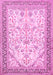 Machine Washable Persian Pink Traditional Rug, wshtr985pnk