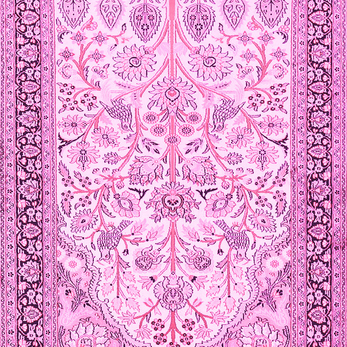 Machine Washable Persian Pink Traditional Rug, wshtr985pnk