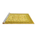 Sideview of Machine Washable Persian Yellow Traditional Rug, wshtr985yw