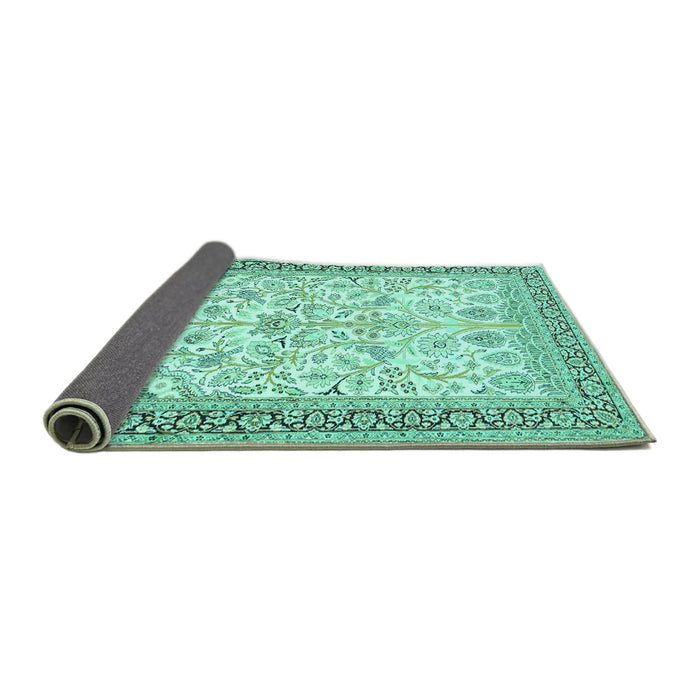 Sideview of Persian Turquoise Traditional Rug, tr985turq