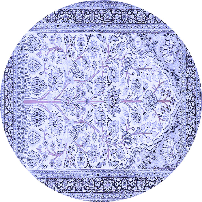 Round Persian Blue Traditional Rug, tr985blu