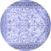 Round Persian Blue Traditional Rug, tr985blu