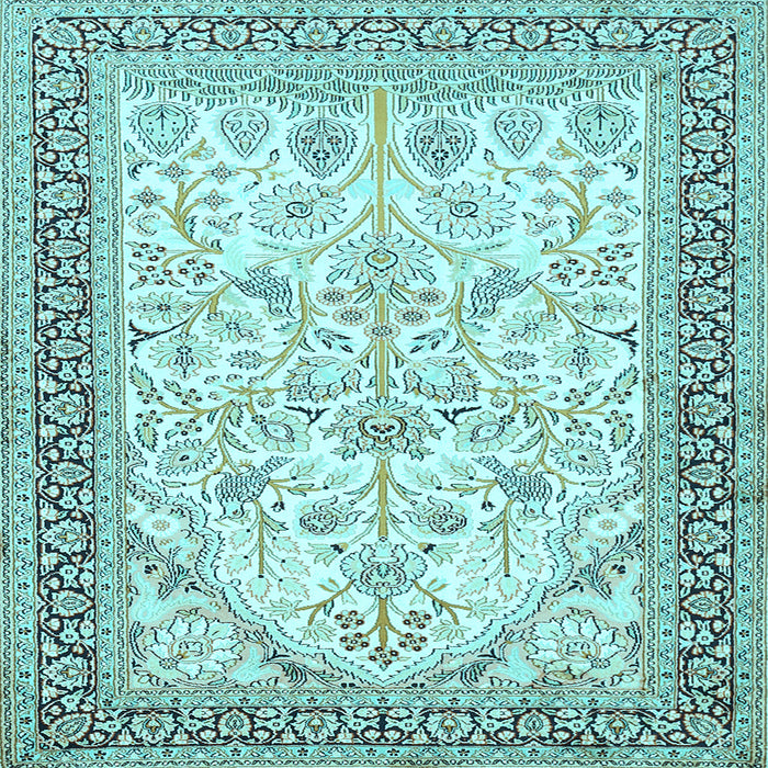 Square Machine Washable Persian Light Blue Traditional Rug, wshtr985lblu