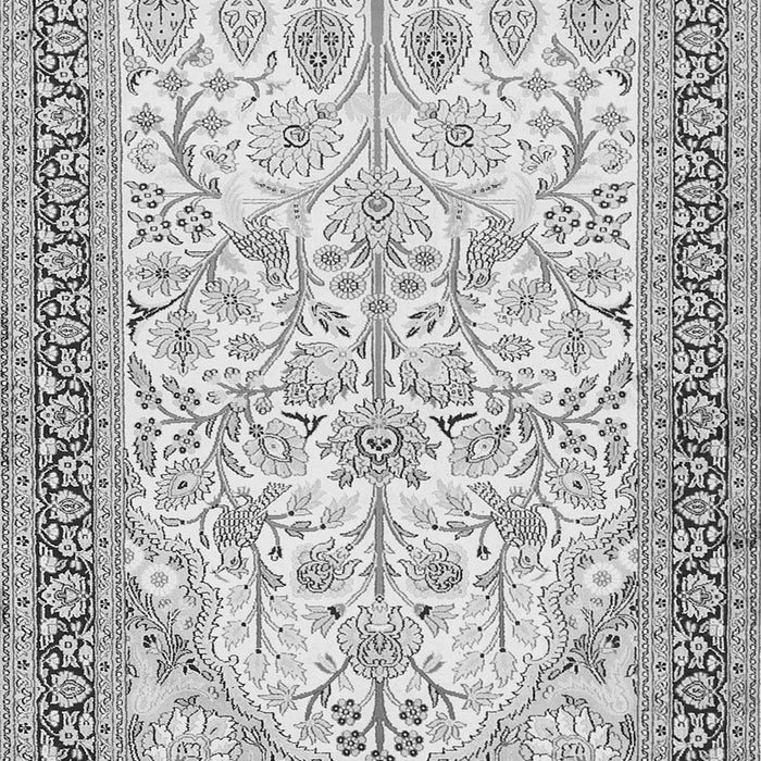 Serging Thickness of Machine Washable Persian Gray Traditional Rug, wshtr985gry