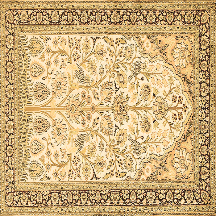 Square Persian Brown Traditional Rug, tr985brn