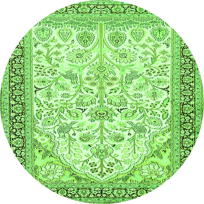 Square Persian Green Traditional Rug, tr985grn