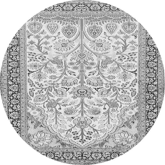 Machine Washable Persian Gray Traditional Rug, wshtr985gry