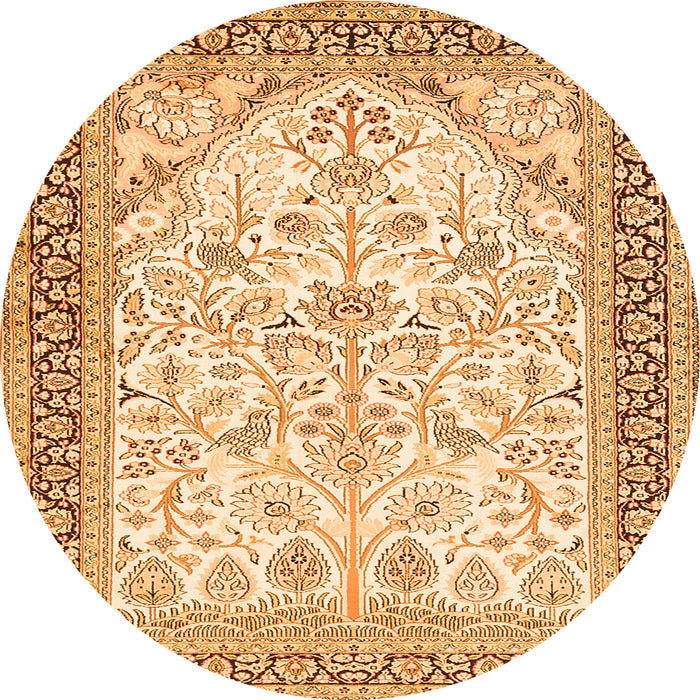 Square Persian Orange Traditional Rug, tr985org