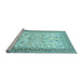 Sideview of Machine Washable Persian Light Blue Traditional Rug, wshtr985lblu