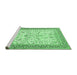 Sideview of Machine Washable Persian Emerald Green Traditional Area Rugs, wshtr985emgrn