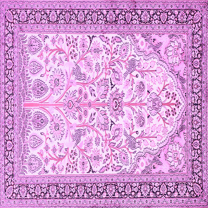 Square Machine Washable Persian Purple Traditional Area Rugs, wshtr985pur