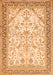 Serging Thickness of Machine Washable Persian Orange Traditional Area Rugs, wshtr985org