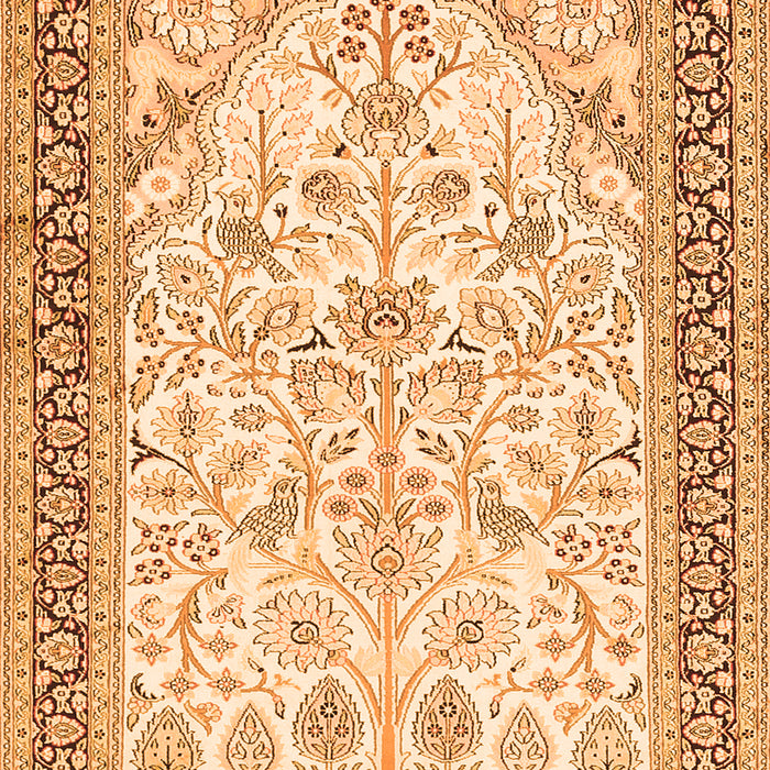 Serging Thickness of Machine Washable Persian Orange Traditional Area Rugs, wshtr985org