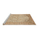 Sideview of Machine Washable Traditional Brown Gold Rug, wshtr986