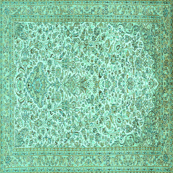 Square Persian Turquoise Traditional Rug, tr986turq