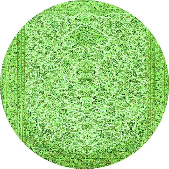 Square Persian Green Traditional Rug, tr986grn