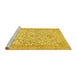 Sideview of Machine Washable Persian Yellow Traditional Rug, wshtr986yw