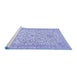 Sideview of Machine Washable Persian Blue Traditional Rug, wshtr986blu