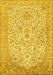 Machine Washable Persian Yellow Traditional Rug, wshtr986yw