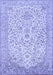 Machine Washable Persian Blue Traditional Rug, wshtr986blu